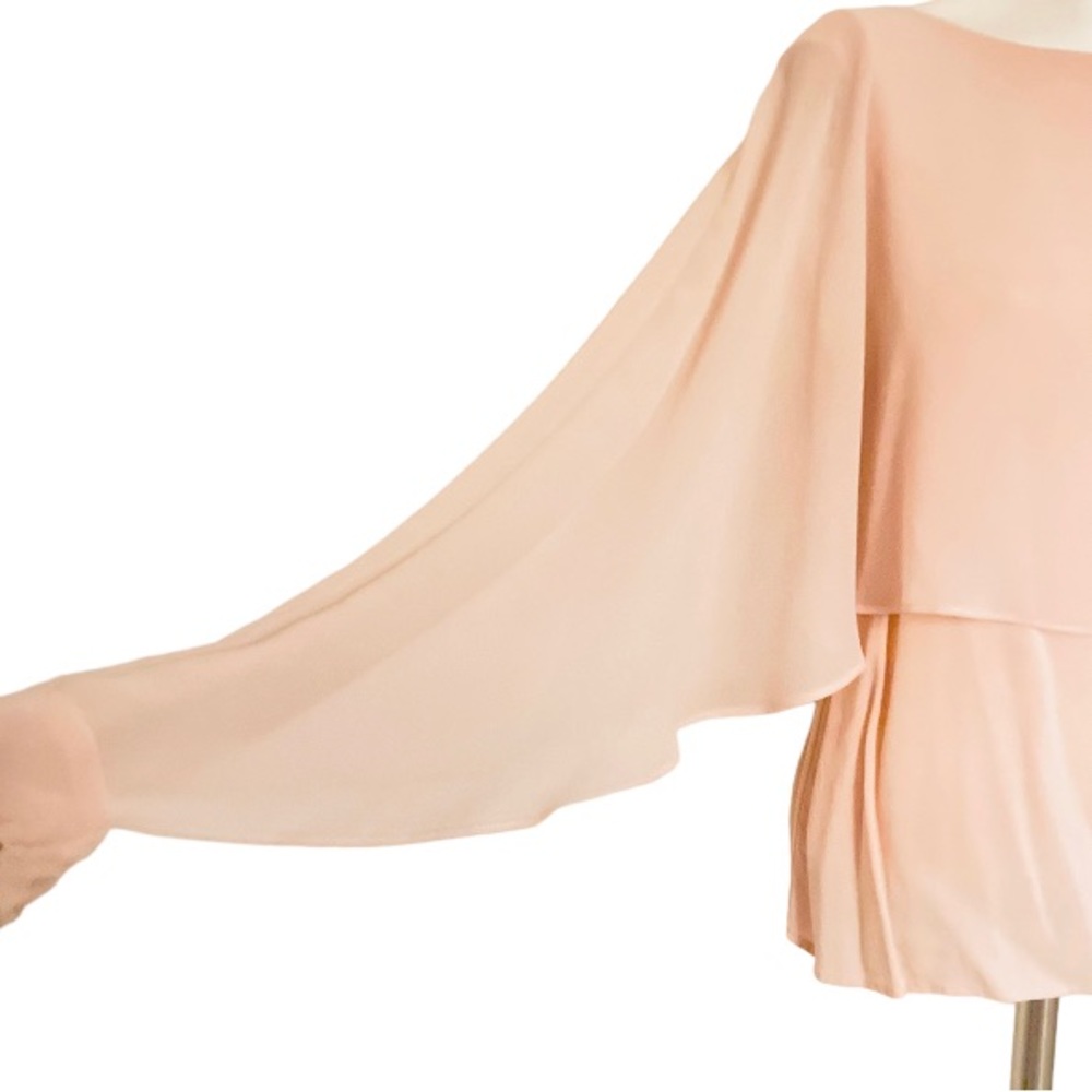 Zara Chiffon Overlay Tiered Blouse - Picture 3 of 6
